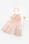 Powder Star Printed Girl's Starry Cloak, Wand and Crown Set
