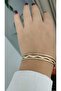 Steel Does Not Tarnish Gold Special Design 2 Pieces Stone Zigzag Bracelet - 4