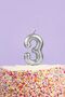 Silver Number 3 Candle