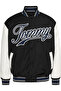 Men's Brand Logo Polyfill Filled Buttoned Stripe Pocket Stylish Look with Elastic Knitted Collar - 2