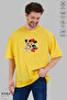 Unisex Crew Neck Minnie Mickey Mouse Printed Cotton Oversize Short Sleeve T-Shirt - 2