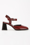 Braşov Series Large Buckle Detailed Heeled Patent Leather Women's Shoes - 5