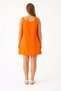 Orange 100% Cotton Muslin Fabric Pocket Short Women's Dress – Summer Comfortable Casual Dress - 2