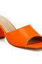 Women Faux Leather Block Heel Sandals in Orange - 5