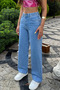 Blue High-Waist Wide Leg Jeans - 2