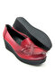 Shay Red Genuine Leather Wedge Heeled Casual Shoes - 7