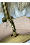 Unisex Gold Color Wide Form Bracelet with Stripe Detail – Adjustable Rope Model - 4