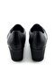 Shay Black Genuine Calf Leather Cross Strap Detailed Wedge Heeled Casual Shoes - 7