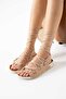 Via Catarina Beige Cleopatra Ankle Strap Women's Sandals - 3