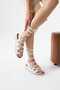 Via Catarina White Cleopatra Ankle Strap Women's Sandals - 4