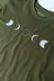 Full Moon Design T-Shirt Cotton Short Sleeve Crew Neck Printed T-shirt - 6