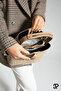 Original Women's 4 Compartment Luxury Soft Leather Stylish Hand and Shoulder Bag with Adjustable Cross Column Strap - 5