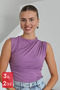 Sleeveless Gathered Detailed Sandy Women's Blouse 3086