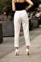 Exclusive Carrot Leg Elastic High Waist Woven Women's Trousers 4001 - 7