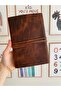 (We Write Name) Leather Covered Hand Stitched Notebook White Unlined Paper - Handmade Genuine Leather - 4