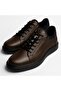 Gr224 Genuine Leather Daily Use Brown Men's Sneaker Shoes - 4