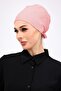 Plain Seamless Combed Cotton Bonnet Powder - Women's Hijab Tie Underwear Bonnet Pink - 5