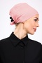 Plain Seamless Combed Cotton Bonnet Powder - Women's Hijab Tie Underwear Bonnet Pink - 4