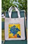 Van Gogh Canvas Tote Bag with Snap Fasteners Premium Series |   Irises 1890 - 3