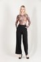 1003 Black Palazzo High Waist Lycra Woven Women's Trousers - 4