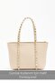 Cream Women's Staple Detailed Pu Leather Buckle Hand and Shoulder Bag - 2