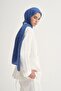 Jacquard Silk Shawl with Indigo Text Pattern - 3
