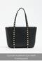 Black Women's Staple Detailed Pu Leather Buckle Hand and Shoulder Bag - 2