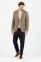 Yumas Men's Coffee Stretching Lycra Cotton Blended Knitted Fabric Sports Blazer Jacket - 8