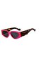 Showy Pink Leopard Print Bone Frame Vintage Retro Sunglasses