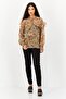 Women Tie Neck Long Sleeve Floral Print Blouse, Multicolor - 4