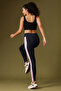 High Rise Active Tights in Navy with Pink Side Panels - 4