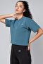 Comfort Fit Active Crop Top in Deep Sea Blue - 2
