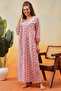 Feeding Print Me Pretty Long Nighty in Light Pink - 100% Cotton - 2