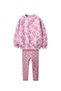 Girls' 3 Thread Unsharmonized Heart Patterned Ribbed Leggings Set