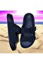 Silvery Buckle Croka Black Orthopedic Slippers - 2