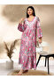Hand Embroidered Chikankari A-Line Gathering Pattern Mulmul Cotton Jalabiya-AL3673