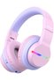 Bluetooth Kids Headphones, BTH12 Colorful LED Lights Kids Wireless Headphones Over Ear with - 2