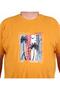 Men's Plus Size Crew Neck T-Shirt Beach Party 25191 Mustard - 2