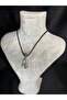 Leather Drawstring Necklace with Violin Figure - 3