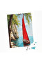 500 Piece Puzzle Red Sailing Boat with Sea View - 4