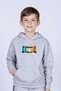 Boy's Sweatshirt with Hooded Kangaroo Pocket Expand Print Detail