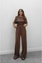 Brown Hendry Blouse Pants Modal Suit
