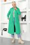 Hooded Trench Coat Green 10744 - 3
