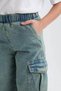 Girls Cargo Pocket Wide Leg Wide Wide Leg Jeans 3163943 - 4