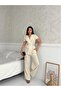 Cream Double Breasted Blouse Spanish Leg Pants Suit - 3