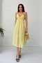 Yellow Thin Strap Pleated Midi Dress