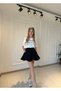 Lace Detailed Ruffle Shorts Skirt - Black - 8
