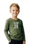 Plain Round Neck Thi̇nk Out Printed Detail Boy's Sweatshirt