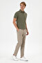 Men's Carrot Fit Dark Khaki Canvas Trousers 50300438-Vr111 - 3