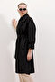 Women's Double Breasted Collar Lined Trench Coat Black 1037 - 3